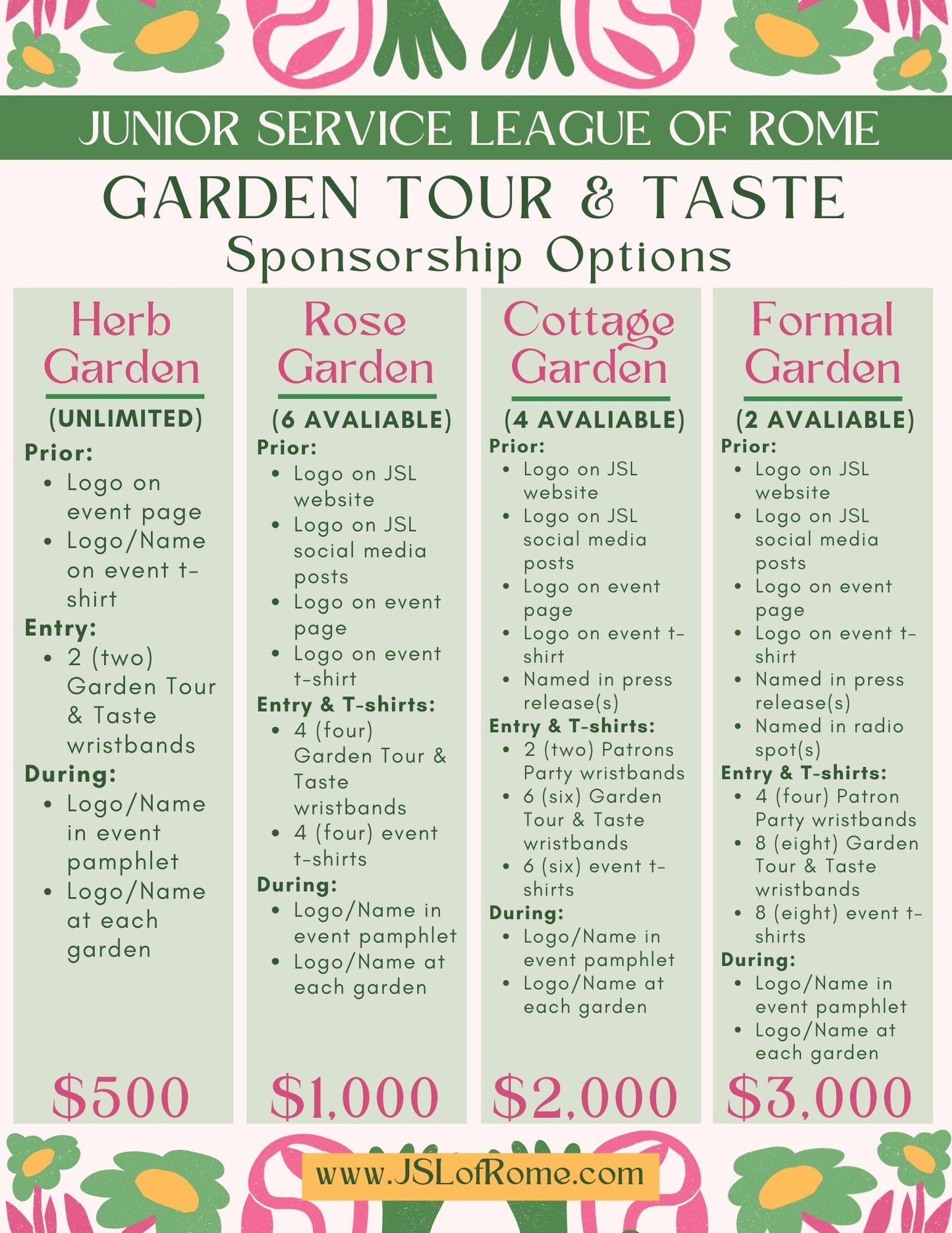 2026 Garden Tour Sponsorship Packets