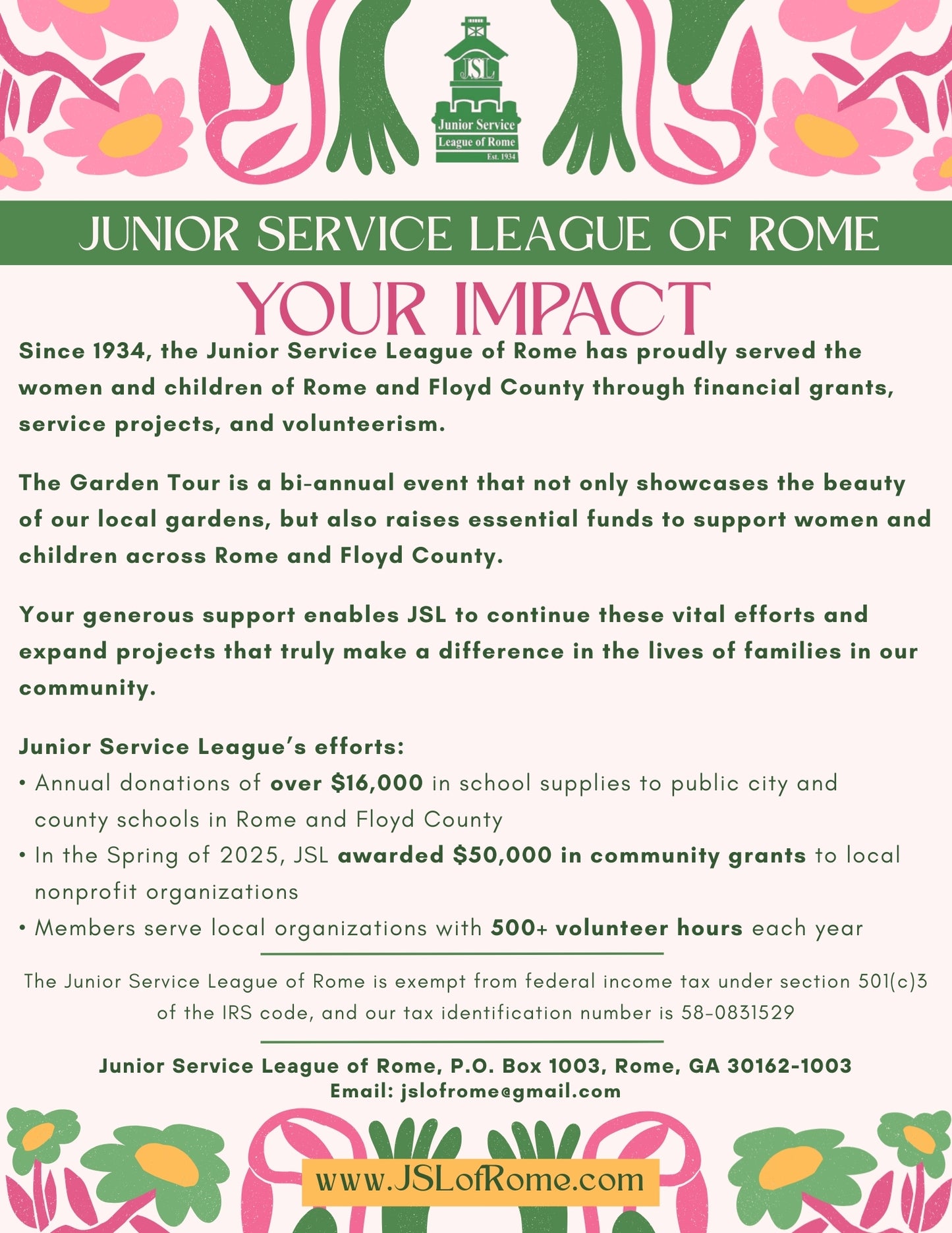 2026 Garden Tour Sponsorship Packets