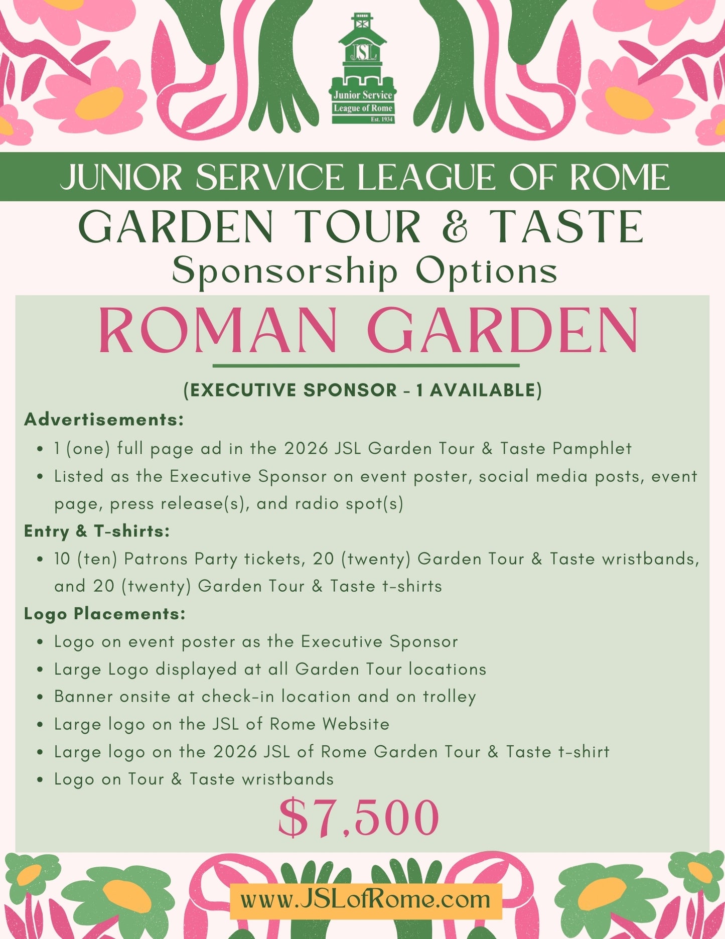 2026 Garden Tour Sponsorship Packets