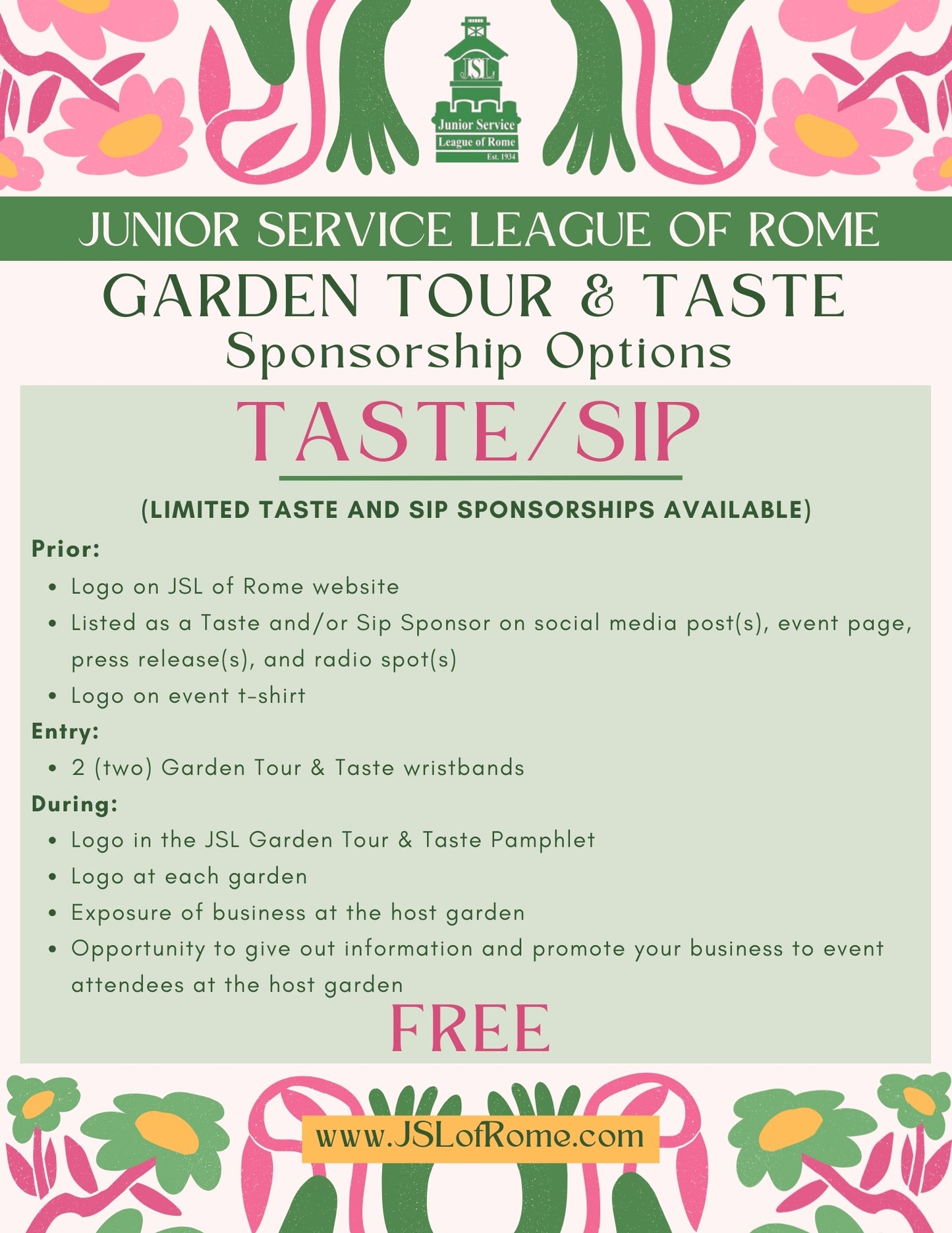 2026 Garden Tour Sponsorship Packets