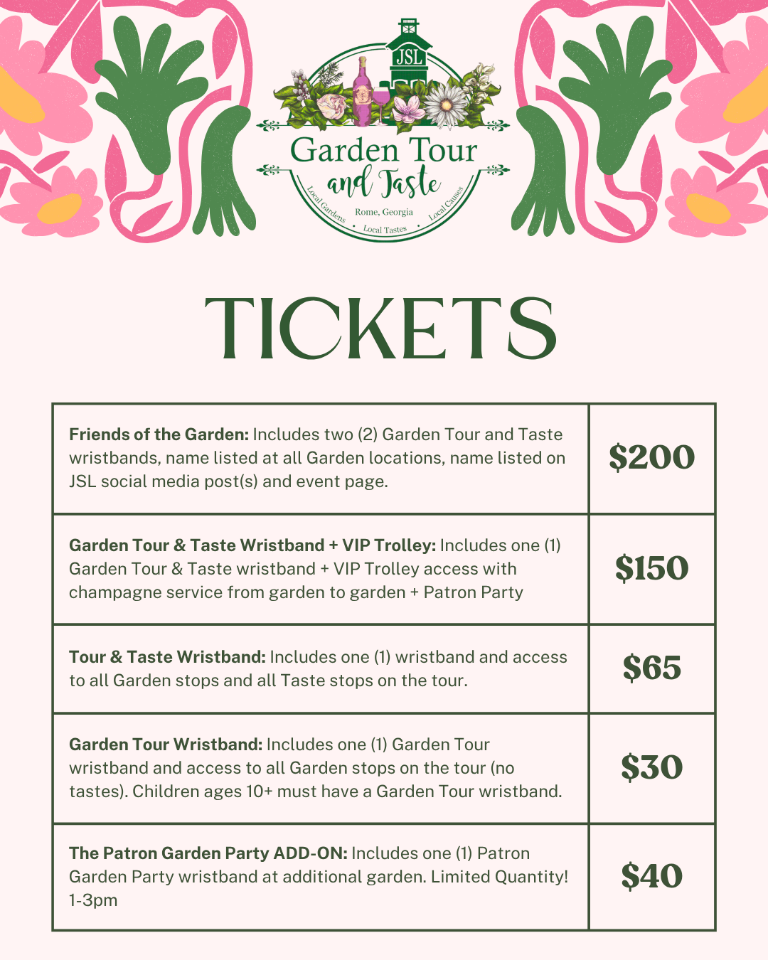 2026 Garden Tour & Taste Tickets